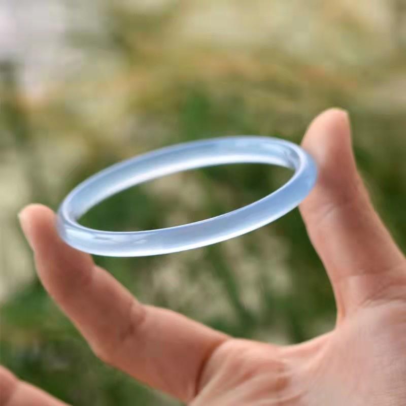 

6 мм натуральный небесно-голубой халцедоновый браслет модный изумрудный браслет для рук женский подарок 54MM