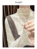 Women's 2025 Lace Stand Collar Velvet Shirt - Long Sleeve, Thickened Slim Fit Base Layer for Autumn and Winter