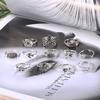 New Retro Alloy Set Leaf Fox Elephant Ring 12-piece Set