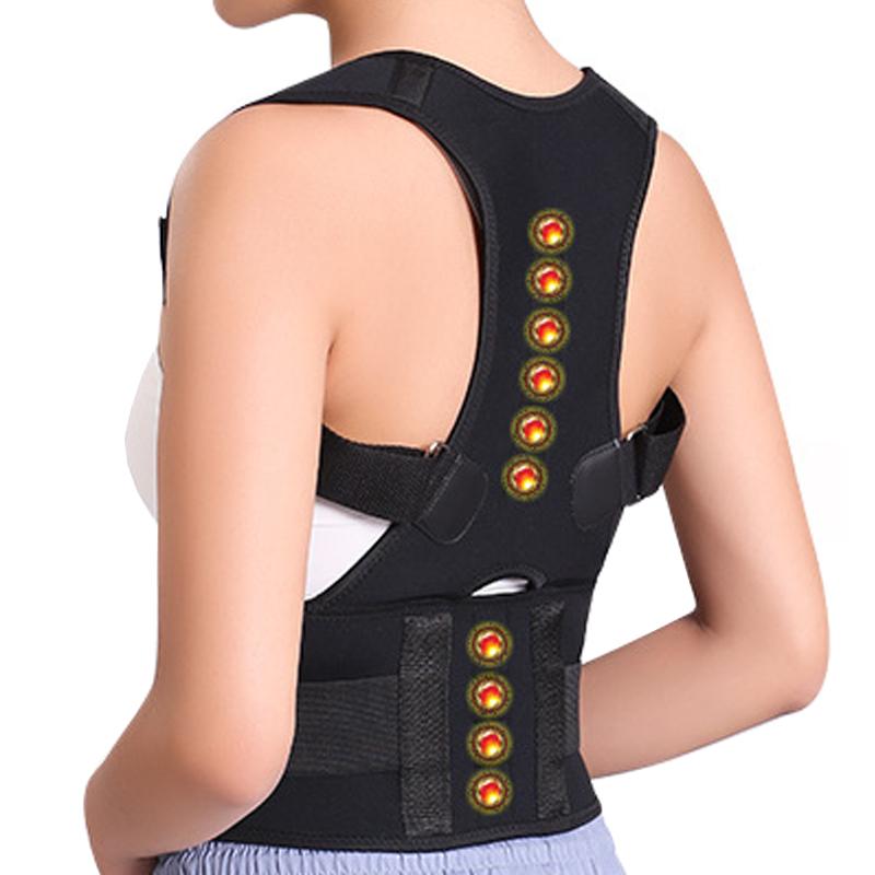 Magnetic Back Brace for Scoliosis Posture Correction Orthopedic Support Belt with Shoulder Straps Women Men