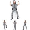 Japanese Anime Striped Prisoner Costume For Cosplay And Stage Performance