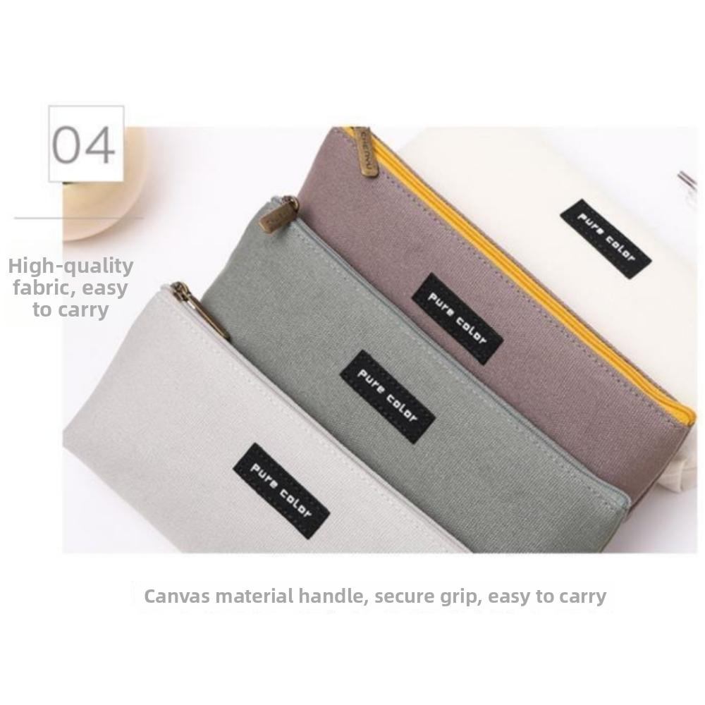 Large Capacity Pencil Bag Solid Color Pen Pouch New Stationery Bag  School Supplies