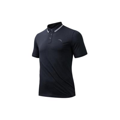 Striped Breathable Sports Polo Shirt Men Tops Basic-Black 152427123-4