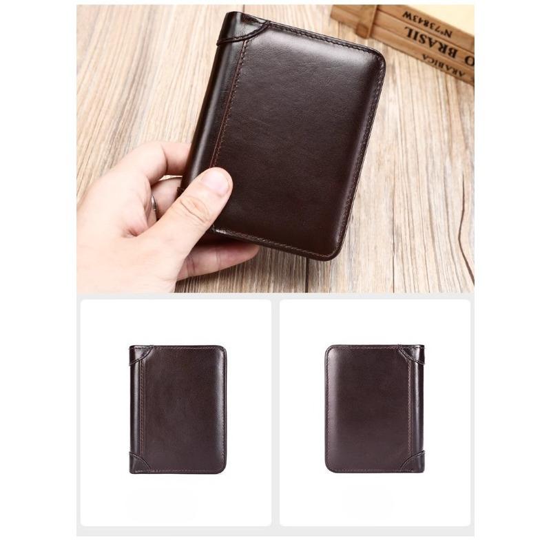 Men’s PU Leather Bifold Wallet RFID Blocking Short Wallet Multi Card Slot Coin Pocket ID Window Casual Business Wallet for Men