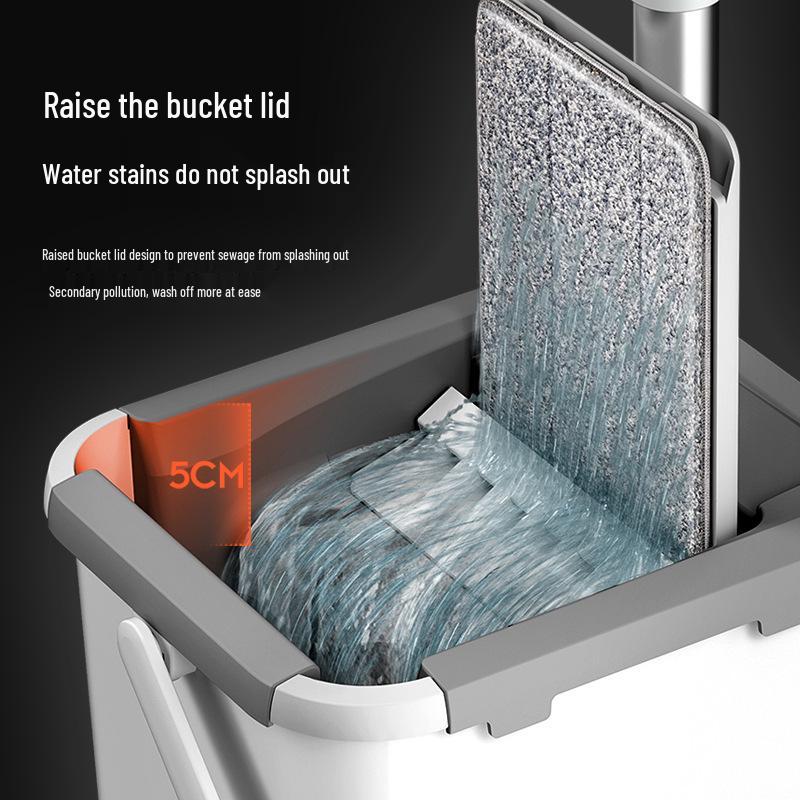 Lazy Man Hands-Free Wet & Dry Flat Mop with Integrated Wash & Scrape Bucket