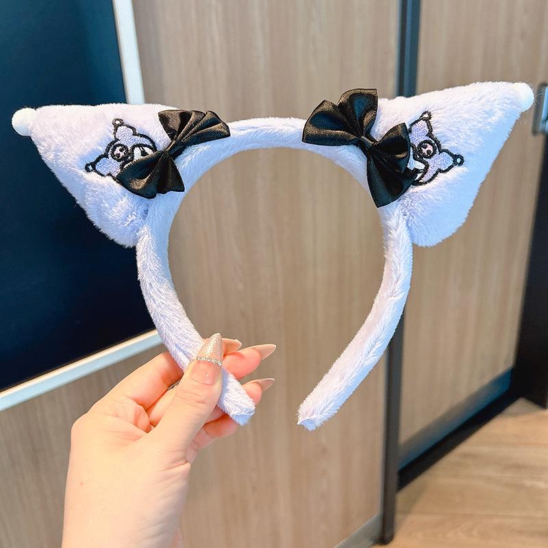 

Осенне-зимняя плюшевая повязка на голову с кроличьими ушками и бантом Куроми для умывания лица