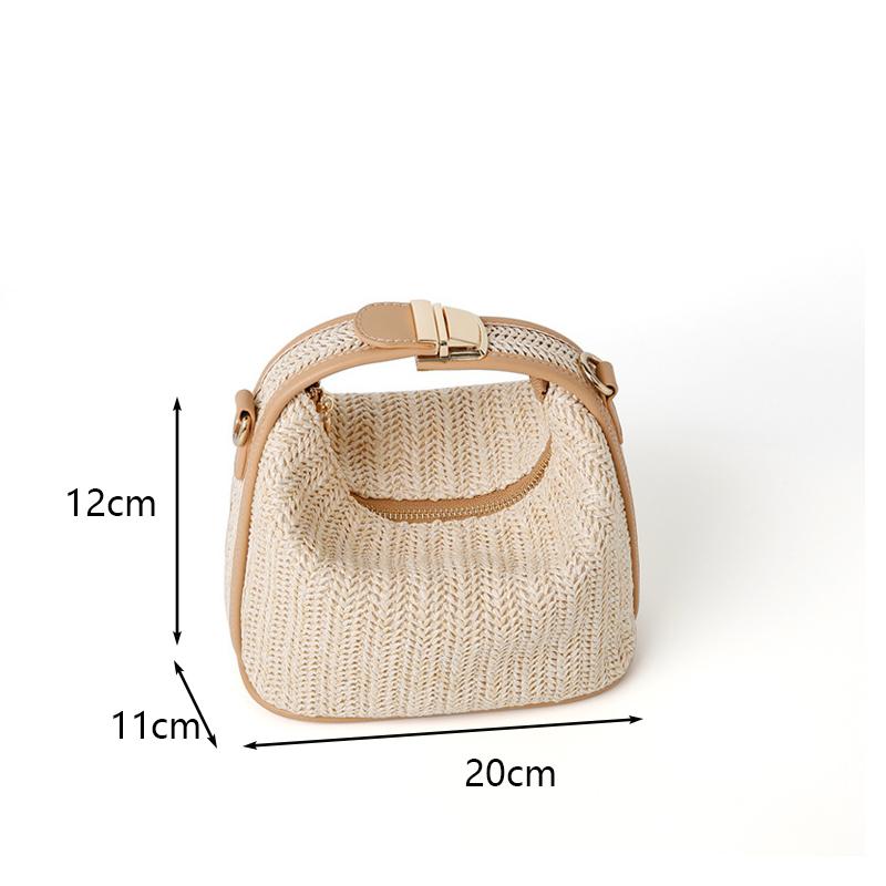 Retro Straw Crossbody Bag For Women Bohemian Small Knitting Summer Purse And Handbag Vacational Bucket Beach Bags