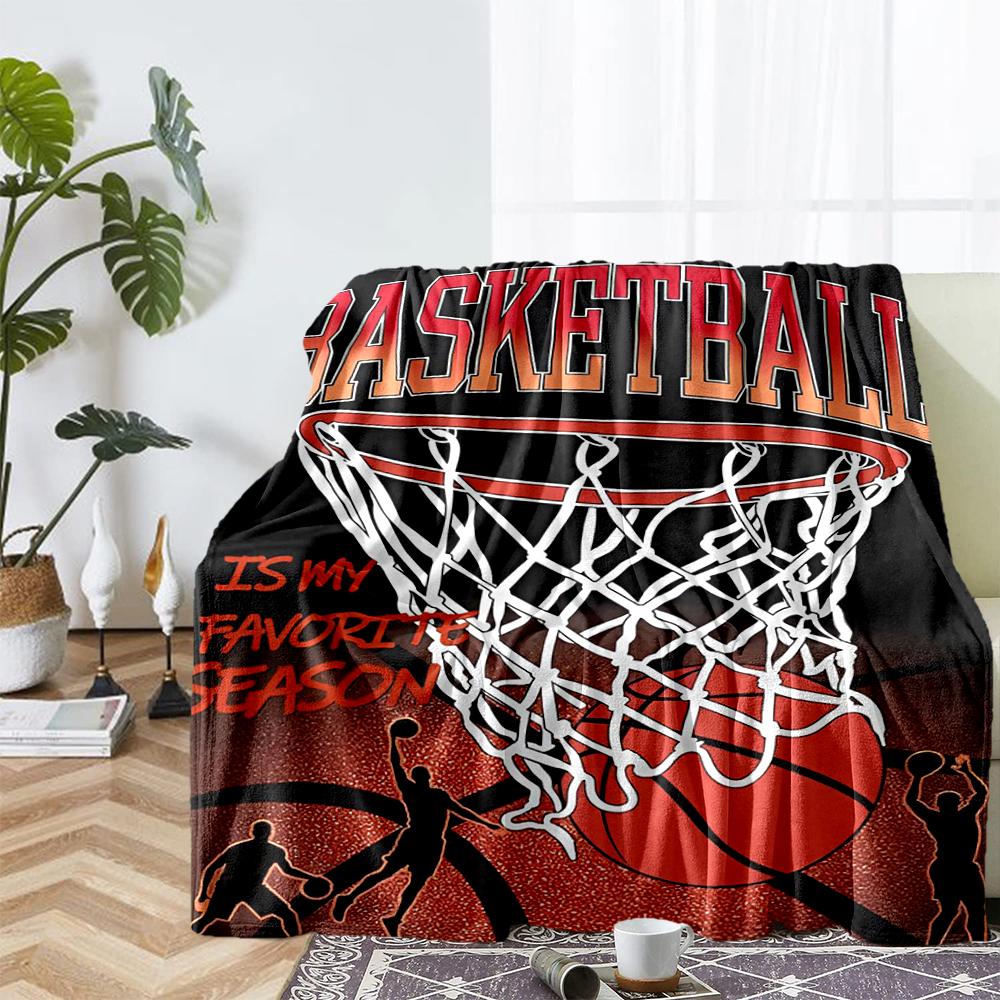 basketball Theme Printed Blanket - Perfect for Couch, Bed, Travel & Outdoor Use | Machine Washable, Cozy & Durable.