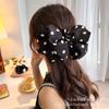 Polka Dot Bubble Hairpin Retro Fashionable Satin Spring Clip Korean Simple Low Ponytail Hairpin Temperament Hairpin