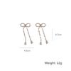 Big Bowknot Crystal Drop Earrings for Women Geometric Long Tassel Rhinestone Earrings Statement Zircon