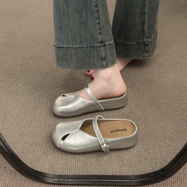 

Inner heightening bag head half slippers women s summer outer wear 2025 new French soft bottom with skirt beach casual cool slippers 34