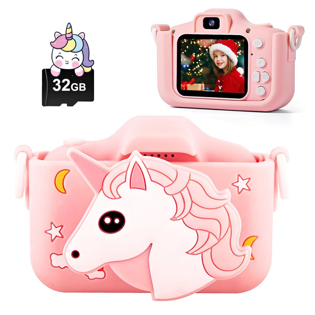 POSO Toy Camera for 1080P HD Video 800mAh Timer Selfie IPS 8x Easy USB Day or Birthday Japanese Instruction Manual Included Kids' Girls, Camera,