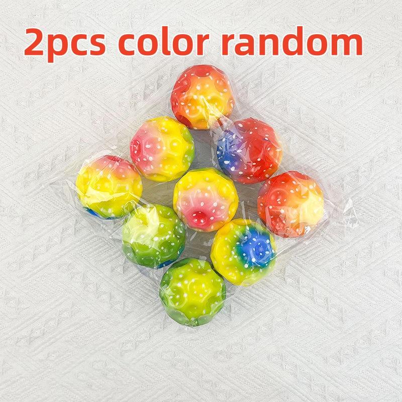2pcs Outdoor Super Bounce Space Jump Ball Lunar Ball Hand Eye Coordination Stress Relief Hole Ball Sports Training Ball