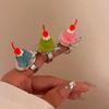 Spoon Mousse Cake Rings Open Jelly Finger Ring Fashion Adjustable Dessert Ring  Couples