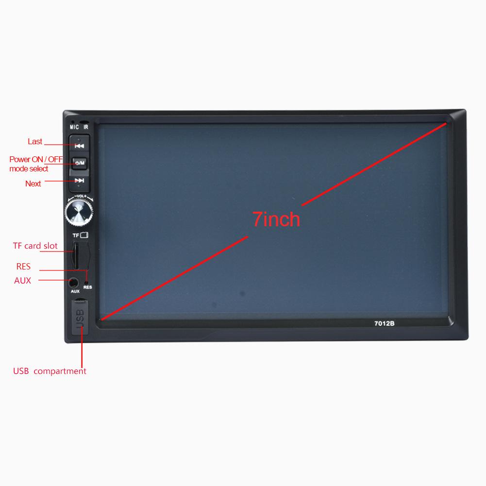 7 Zoll 2 Din HD Autoradio Stereo Touchscreen mit kostenloser Rückfahrkamera Dual Mirror Link Unterstützung Android und IOS Telefon