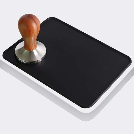 Black Silicone Pad Soft Wear-resistant Anti-slip Corner Pad Thickened Ground Coffee Silica Gel Tamper Mat