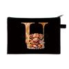 26 letter print size change bag Oxford cloth zipper storage bag Student portable pencil case