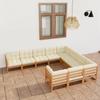 Day and Night - Day and Night Garden Furniture Set 10 Pieces Honey Brown Pine Wood Cushions