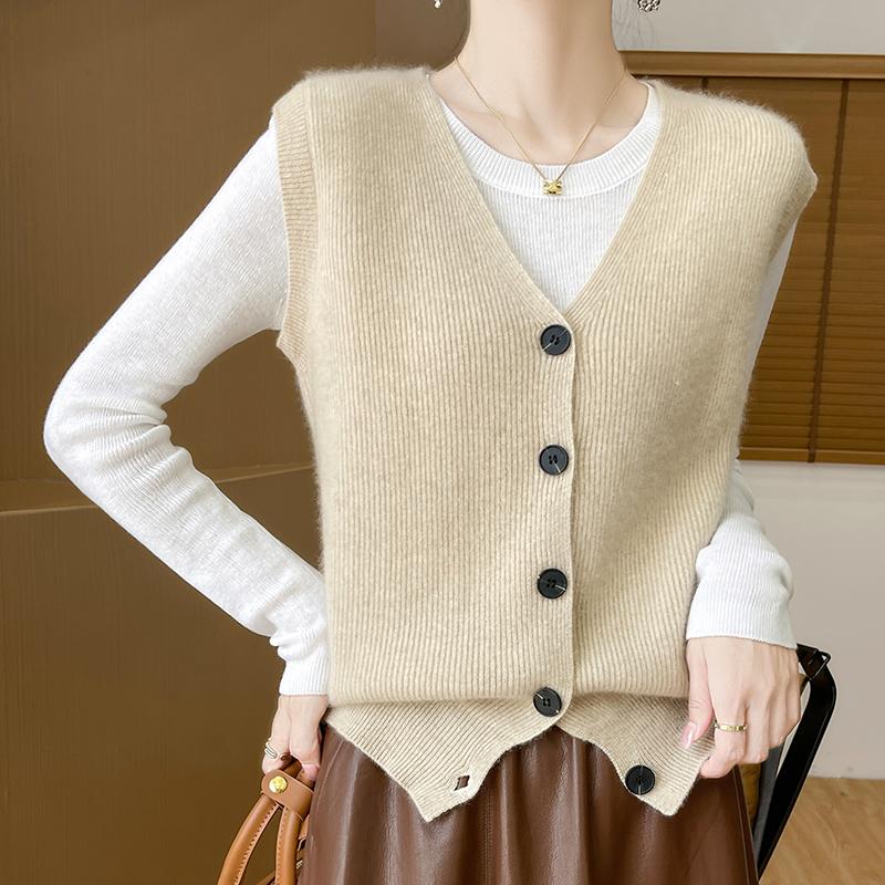 Dámský kašmírový kardigan Qinghe kašmír 30% kašmír 70% vlna podzimní a zimní kašmírový kardigan měkký a teplý