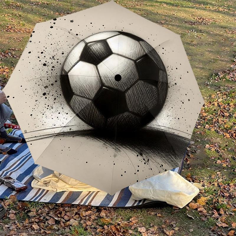 1PC soccer ball Automatic Open/Close Umbrella with Windproof, 8-Rib Sturdy Canopy, Durable Ribs, Fashionable Design,1290a