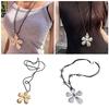 Stylish Blossom Charm Textured Flower Pendant Necklace Elegant Floral Clavicle Chain for Parties Women Accessory