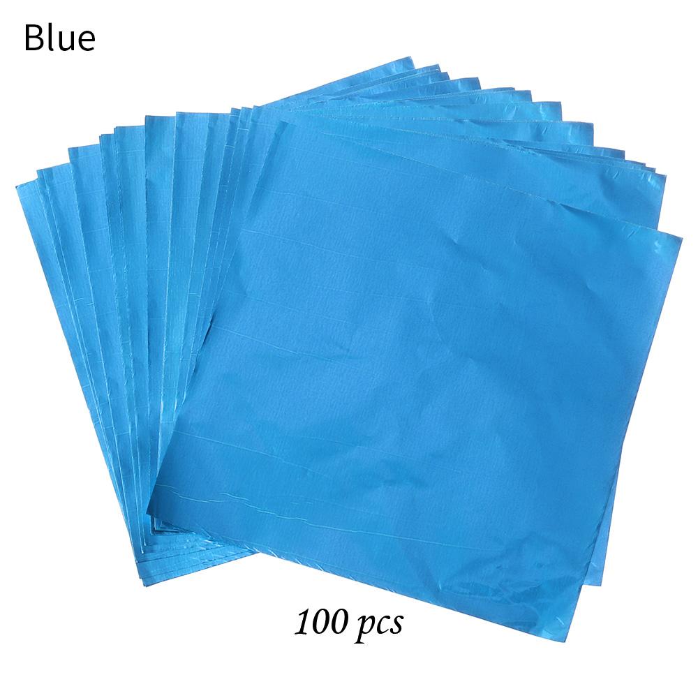 100pcs 10x10cm Aluminum Foil Candy Chocolate Biscuits Tin Wrapping Paper DIY Metal Embossing Gift Craft Paper Packaging Paper