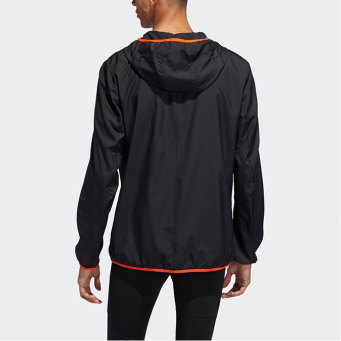 Adidas Sports Running Fitness Casual Windproof Breathable Hooded Jacket Men Jackets Black DQ2518