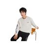 Li-Ning Letter Logo Printed Warm Fleece Loose Pullover Sweatshirt And Fleece Cuffed Sweatpants Casual Sports Set AWDRF44-3+AKLSC99-1