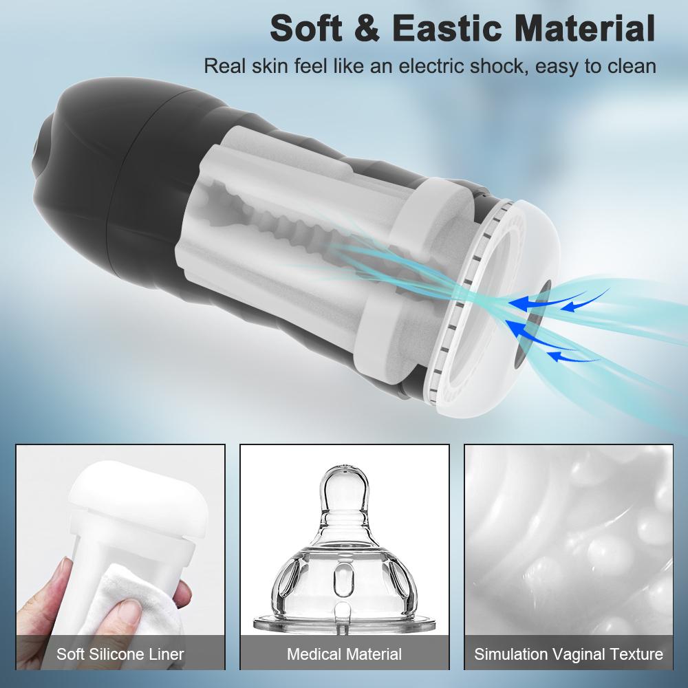 Male Masturbator Penis Cup Blowjob Sucking Simulated Vagina Real Pussy Moaning Vibrator Male Sex Toys Simulated Vagina