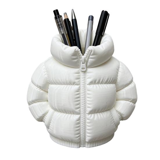 Umbra Studio Down Jacket Pen Holder, 3D Printed Desktop Organizer, Lightweight Durable Matte Texture for Students Dormitory Office