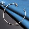 925 Sterling Silver 2mm Snake Bone Bead Chain Bracelet Jewelry