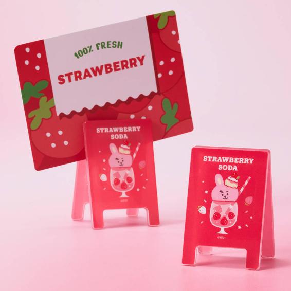 BT21 Zufälliger Acryl-Multi-Clip Erdbeer-Party-Version