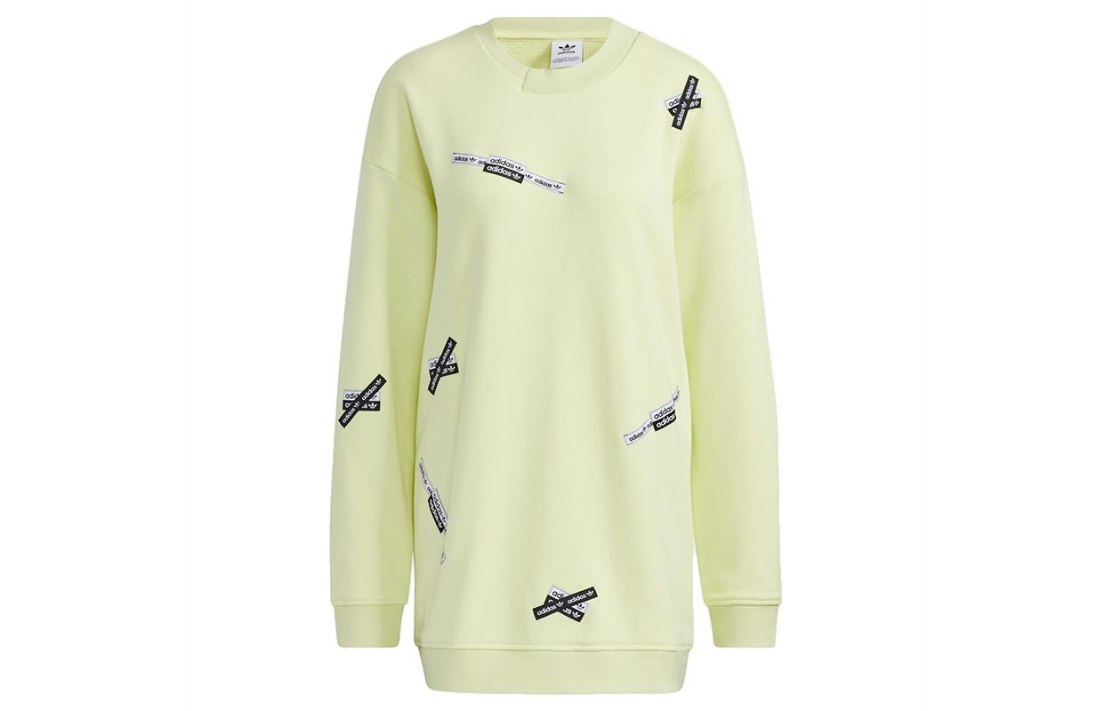 

Adidas Originals Sweatshirts Women s Yellow Crew Neck Moderate Regular H38832 30