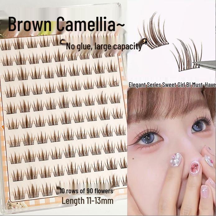 Ying Lier Natural Cluster Fox-Eye Eyelashes - Beginner-Friendly and Glue-Free