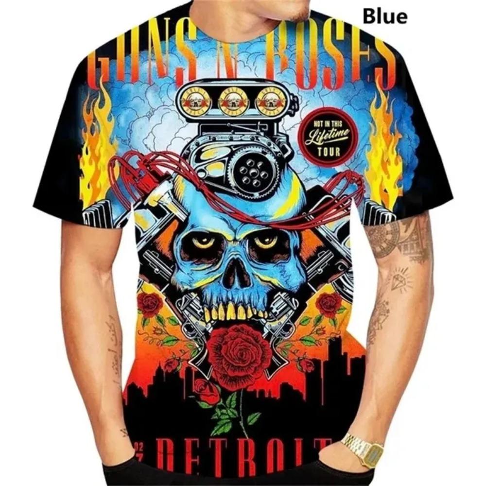 

2023 лето Новая мужская футболка в стиле ретро с круглым вырезом, 3D-принтом в виде черепа, трендовая, модная, свободного кроя, с коротким рукавом, уличные топы, мужская одежда 6XL