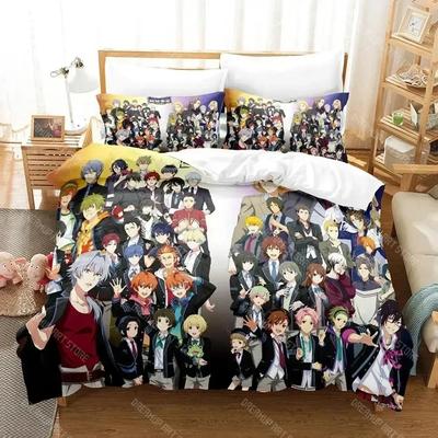 Ensemble de Literie 3dAnime Idolmaster SideM Housse de Couette Ensemble de Lit Housse de Couette Taie d'Oreiller Couette King Queen Size Garçons Adulte Ensemble de Literie