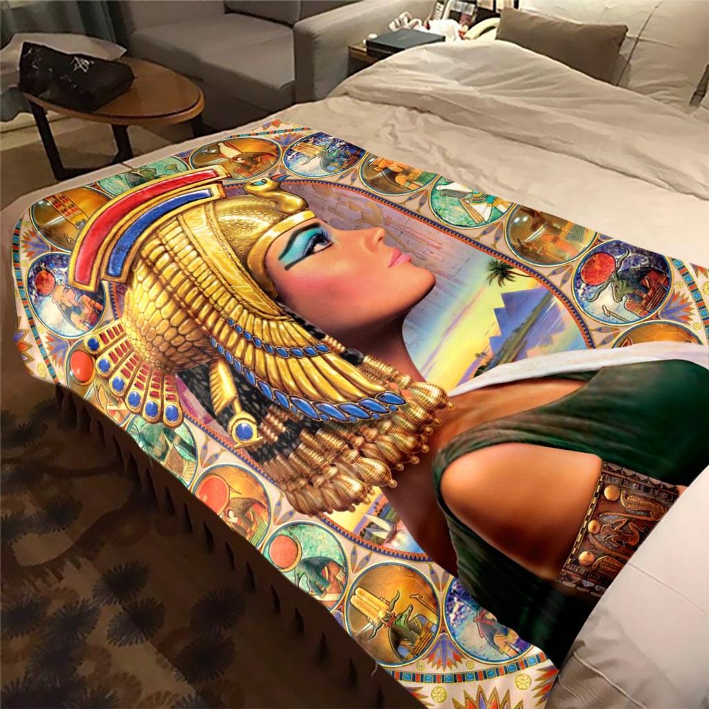 Egyptian Queen's Majesty Throw Soft Comfortable All Seasons Blanket Perfect Gift Couch Office Nap Outdoor Travel Blanket
