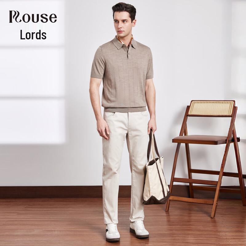 Men's 100% Fine Wool Polo Neck Short Sleeve Sweater