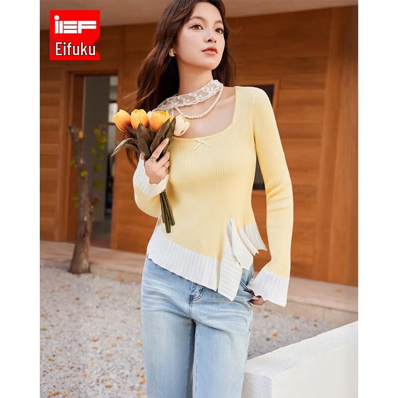 

IEF 2025 Winter French Romantic Slim-Fit Knit Top One Size