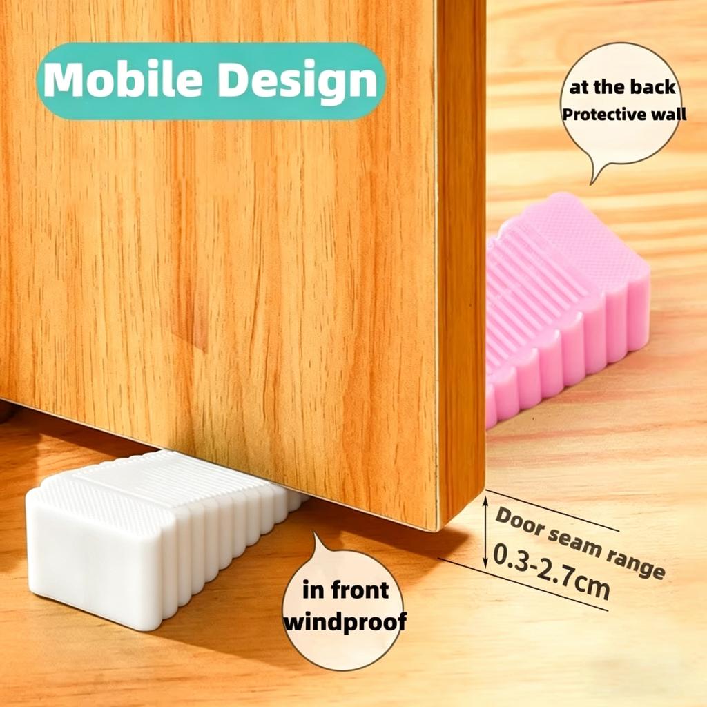 Blocca Porte in Silicone Sicurezza Cuneo Casa Ufficio Fermaporta Posteriore Anti collisione Protezione Pavimento Muro Robusto