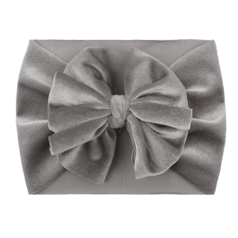 New summer baby golden velvet headscarf, children's double bow headband, comfortable baby hair accessories