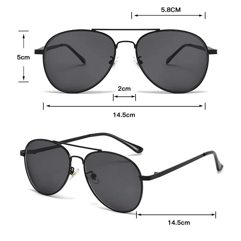Men's New Aviator Myopia Glasses Driving Special Large Frame Sun Glasses Neutral Fashion High-definition Myopia Glasses -1.0-1.5