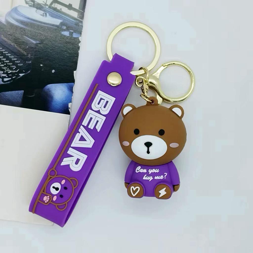 Creative Cartoon Bear Doll Keychain Car Bag Keychain Accessories Gift Wholesale Y2k Fashion Toys Anime Cartoon Frind