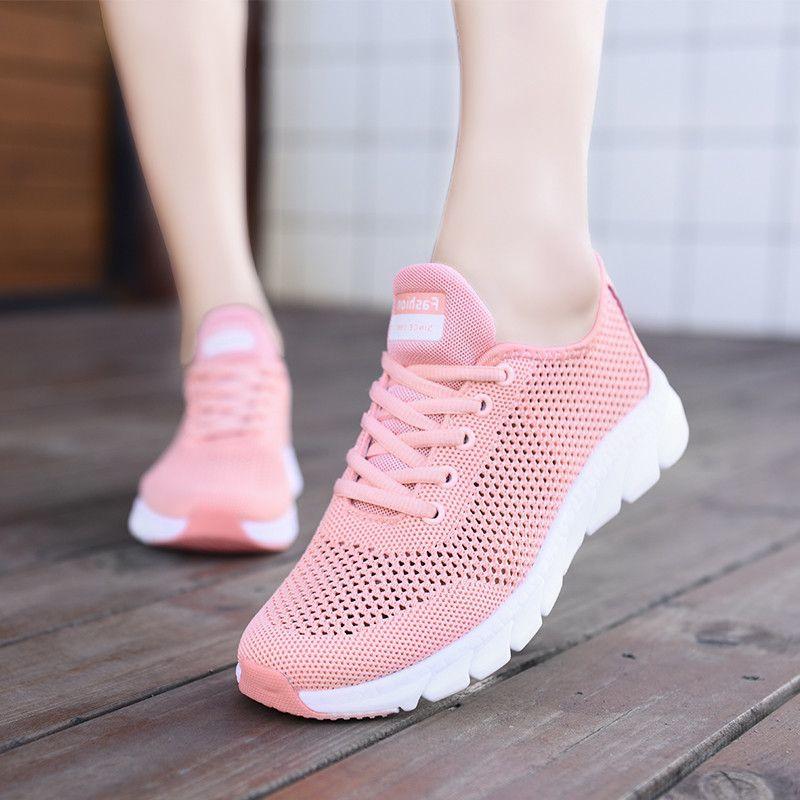 Scarpe Estive da Donna Intrecciate con Fori Scarpe Sportive Casual da Donna Scarpe da Corsa Leggere in Rete Scarpe Bianche