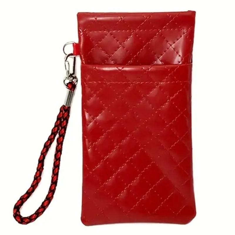 Double Compartment Eyeglass Organizers With Squeeze Top Closure And Strap For Women Multiple Color Option