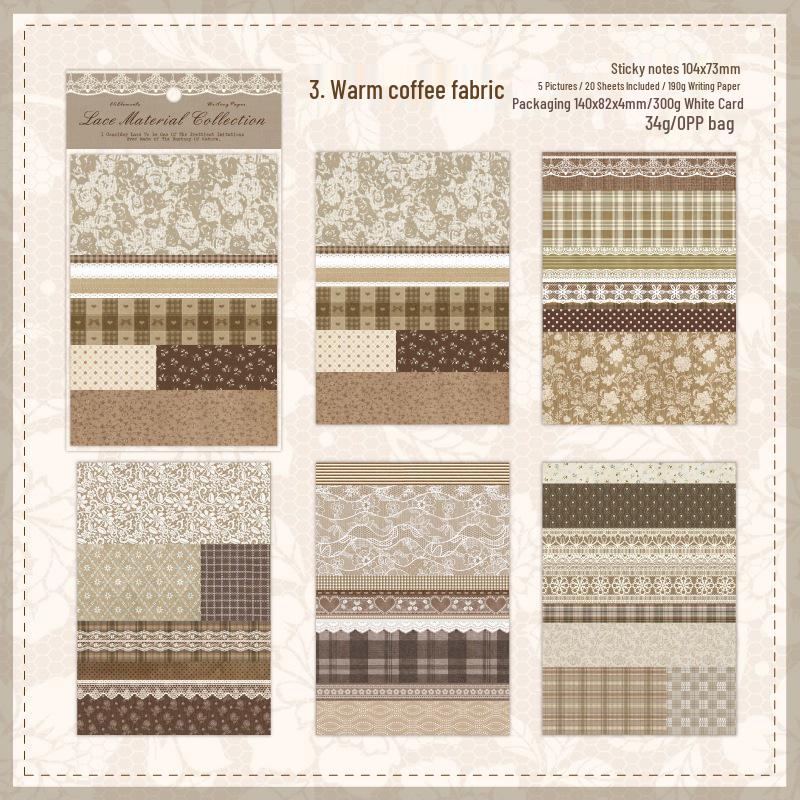 Lace Dream Retro Tearable Self-Adhesive Notes for Journaling and DIY Decoration Memo.