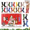 Christmas Countdown Calendar 24-Day Funny Soft Advent Countdown Calendar with Socks for Family Gathering Friends Teens Adults