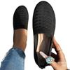 New Large Size Knitted Breathable Low-top Single Shoes Women's Foreign Trade Round Head Flat Bottom Lightweight Knitted Lazy Loafers