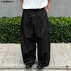 INCERUN Pantaloni Larghi Casual da Uomo a Vita Elastica con Pieghe Lunghi e Ampi