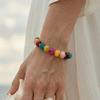Women Bracelet Bohemian Style Multi-Layered Resin Beaded Bracelet Adjustable Length Versatile Bracelet Wrist Accessory